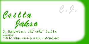 csilla jakso business card